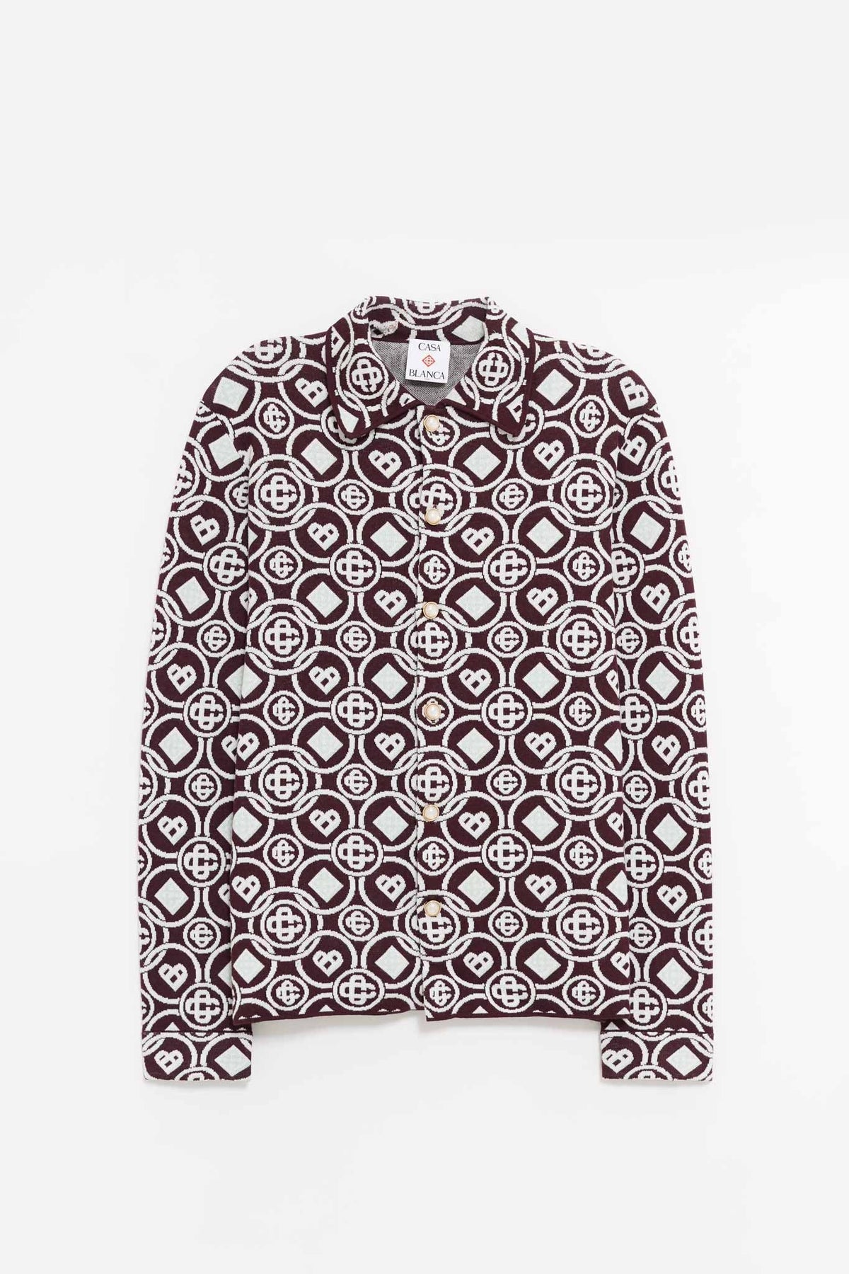 CASABLANCA AUBERGINE MONOGRAM SHIRT