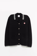 CASABLANCA BLACK EMBROIDERED FAUX CROCHET SHIRT