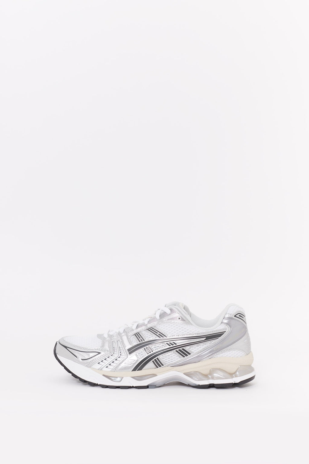 ASICS WHITE GRAPHITE GREY GEL KAYANO 14 SNEAKERS