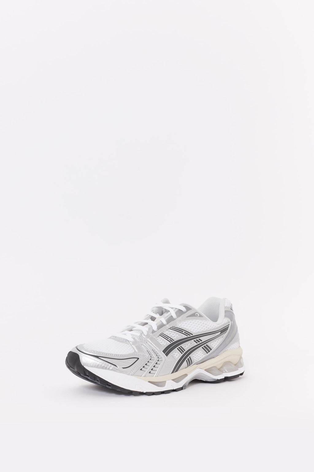 ASICS WHITE GRAPHITE GREY GEL KAYANO 14 SNEAKERS