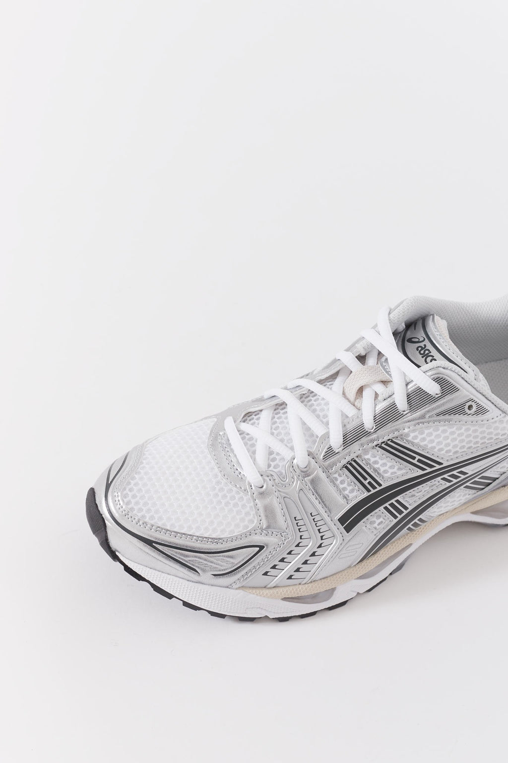 ASICS WHITE GRAPHITE GREY GEL KAYANO 14 SNEAKERS