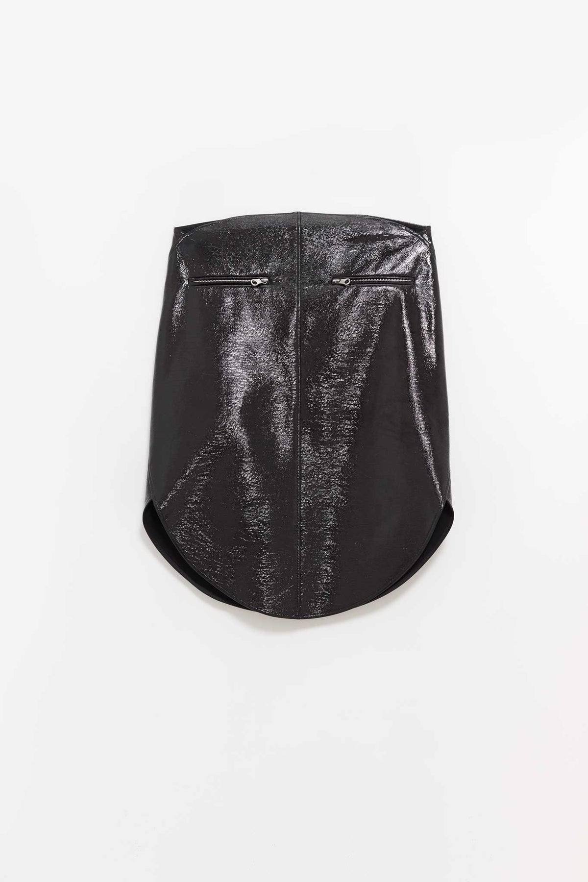 COURREGES BLACK CIRCLE VINYL SKIRT
