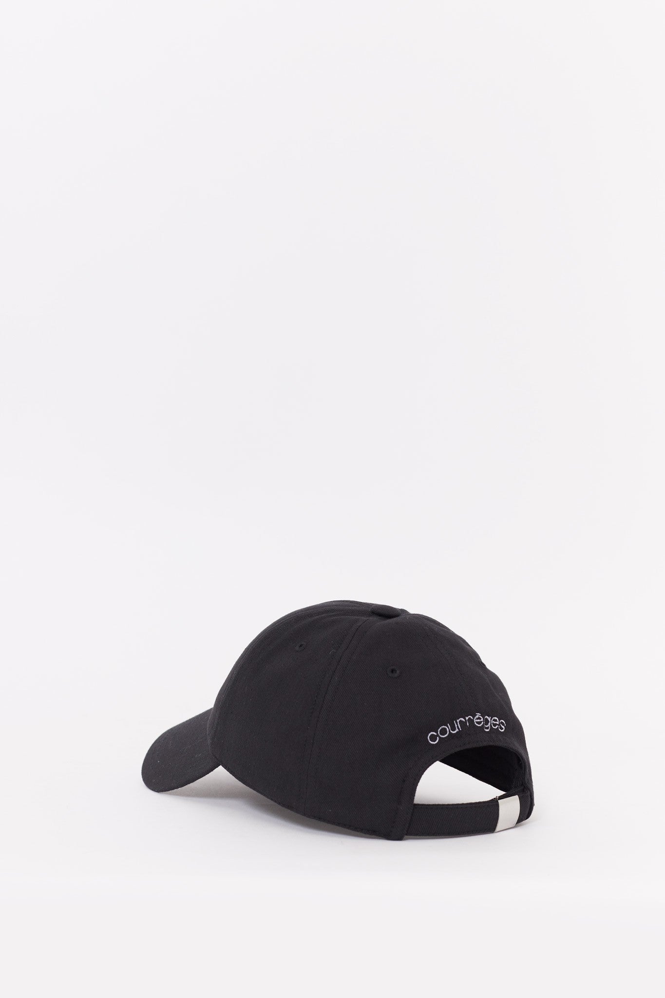 COURREGES BLACK EMBROIDERED CAP