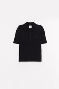 COURREGES BLACK SIGNATURE RIB POLO