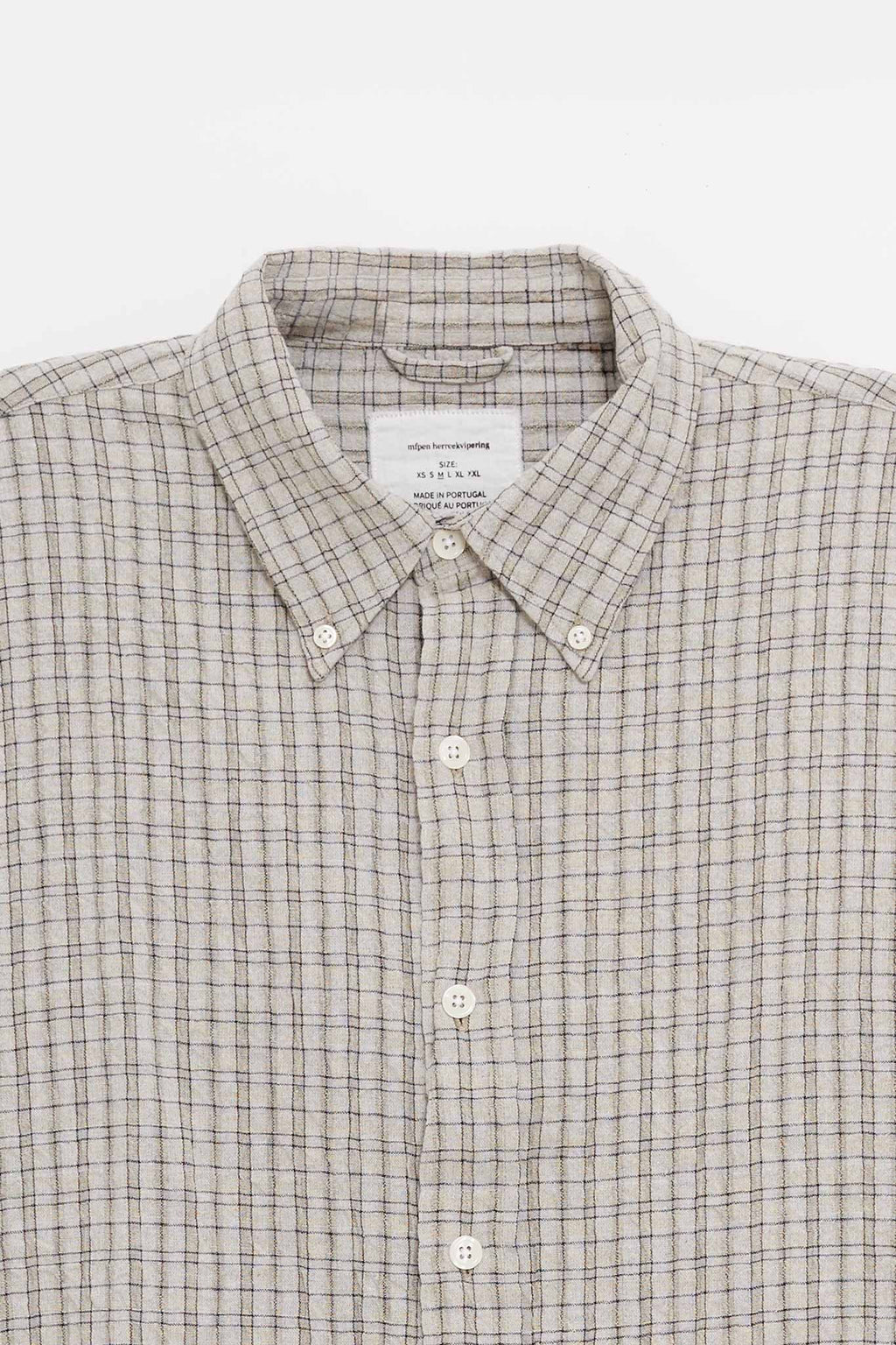 MFPEN GREY GENERATION CHECK BUTTON DOWN SHIRT