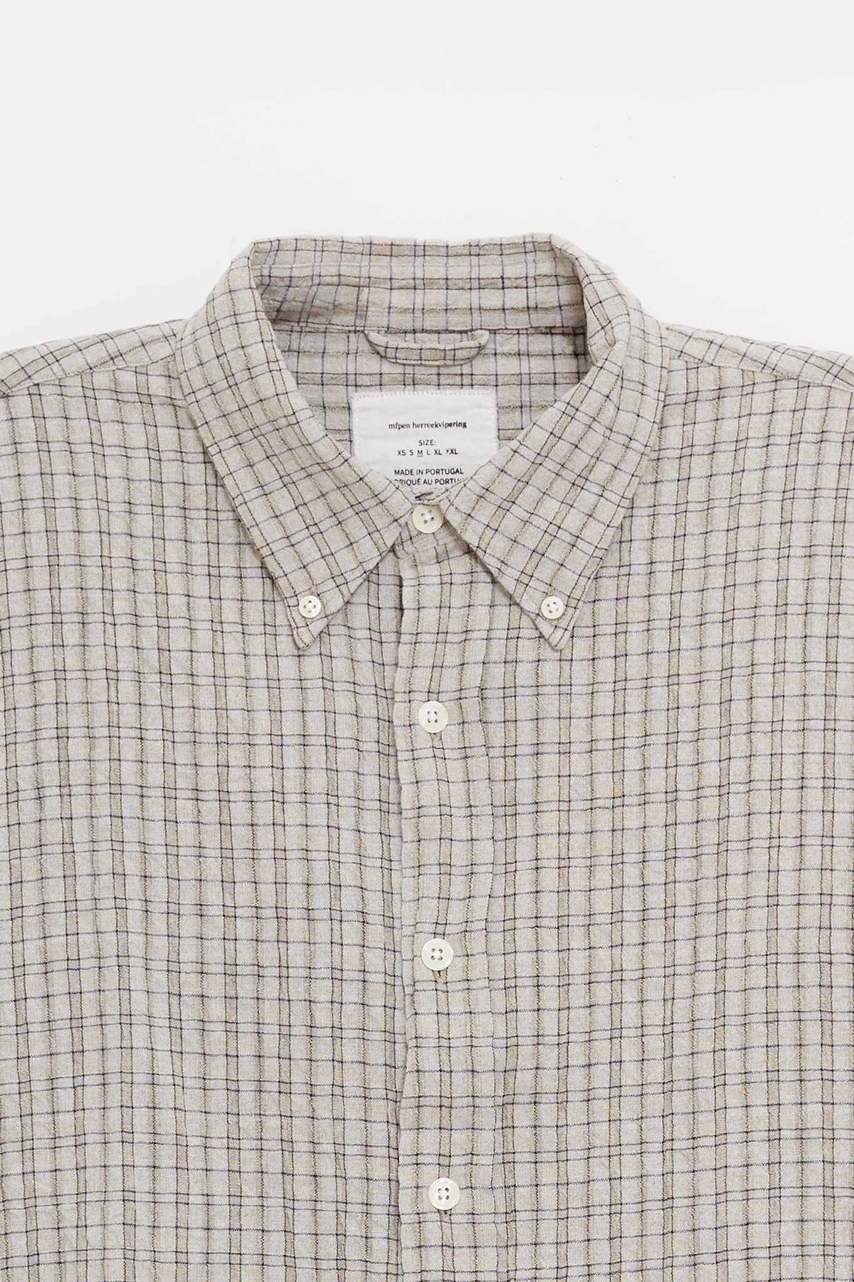MFPEN GREY GENERATION CHECK BUTTON DOWN SHIRT