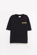 RHUDE BLACK STEEL DOUBLE LAYERED LS T SHIRT