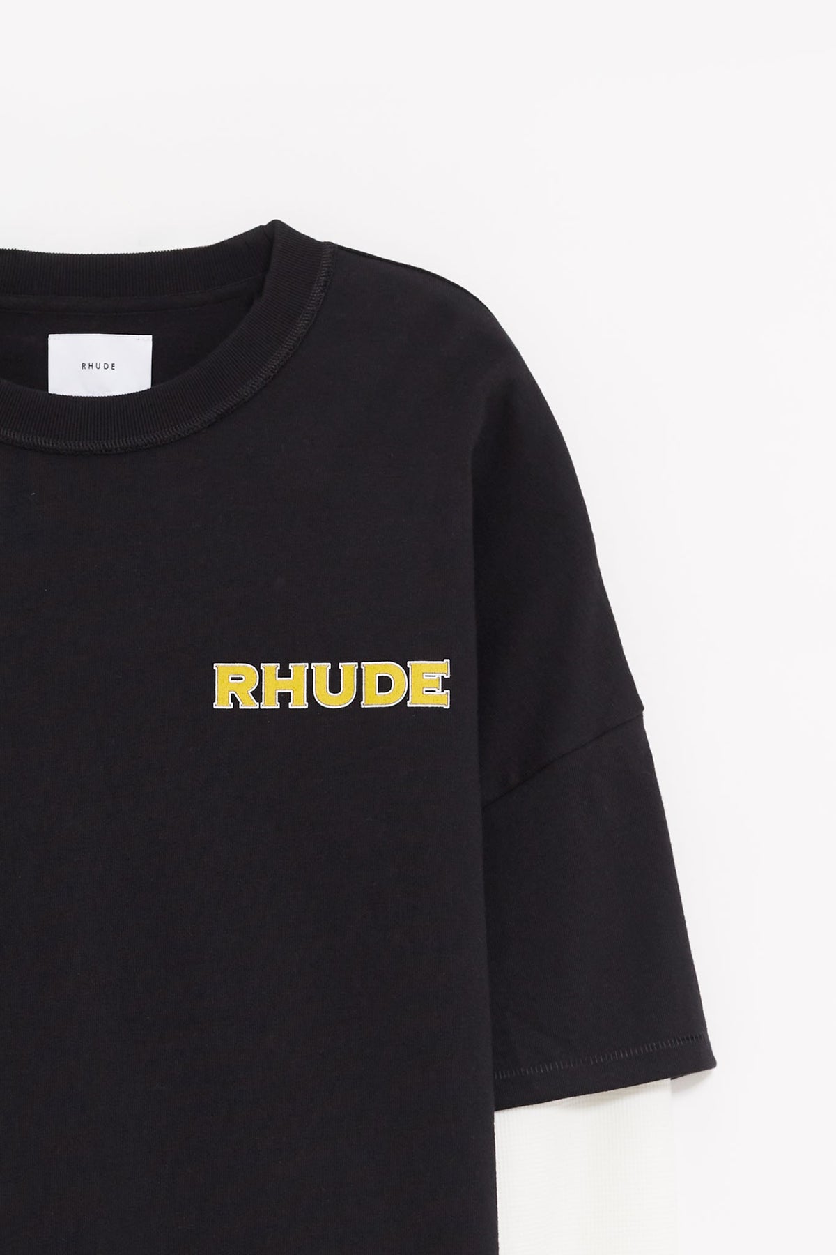 RHUDE BLACK STEEL DOUBLE LAYERED LS T SHIRT