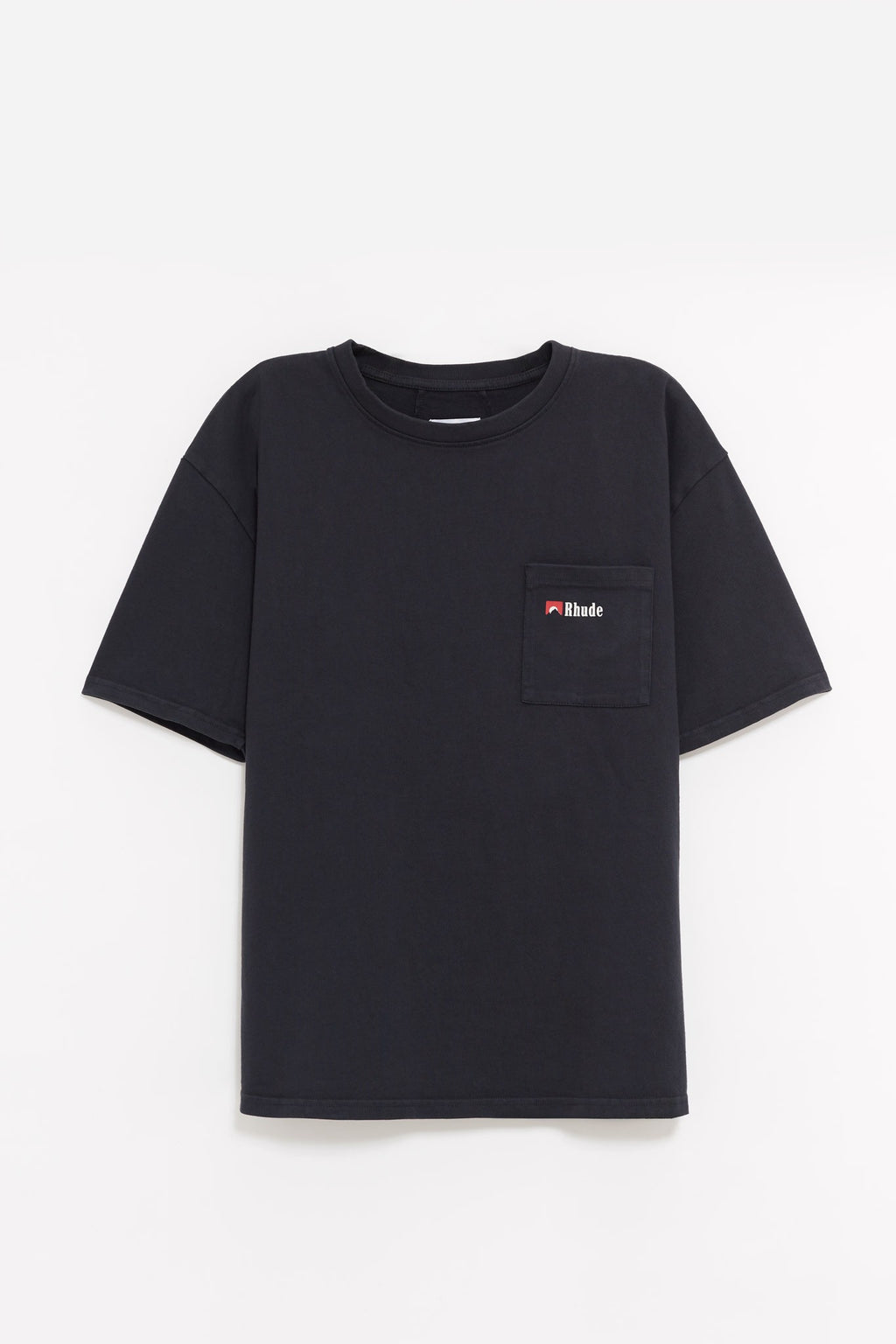 RHUDE VINTAGE BLACK MOONLIGHT WOLF POCKET T SHIRT