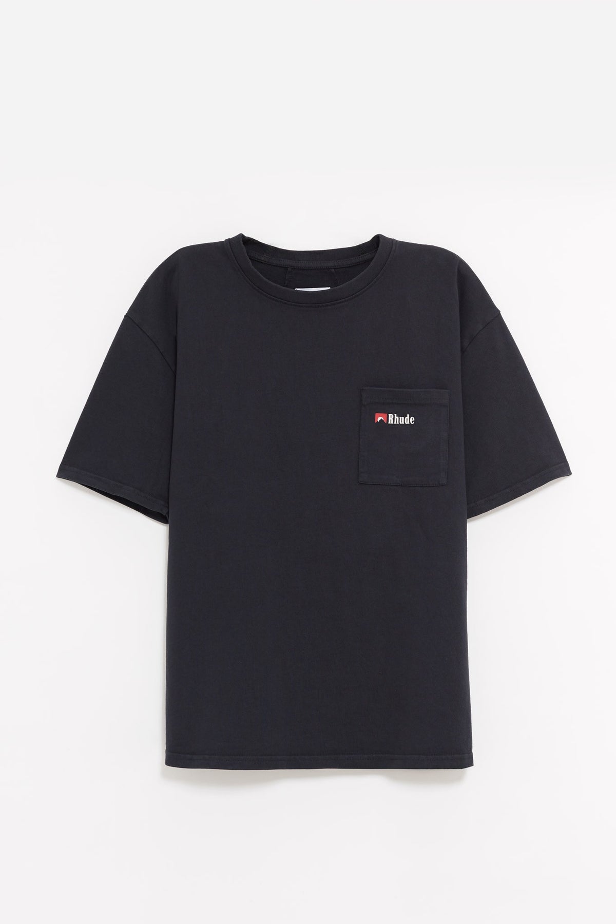 RHUDE VINTAGE BLACK MOONLIGHT WOLF POCKET T SHIRT