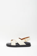 MARNI SILKWHITE LEATHER FUSSBETT SANDALS