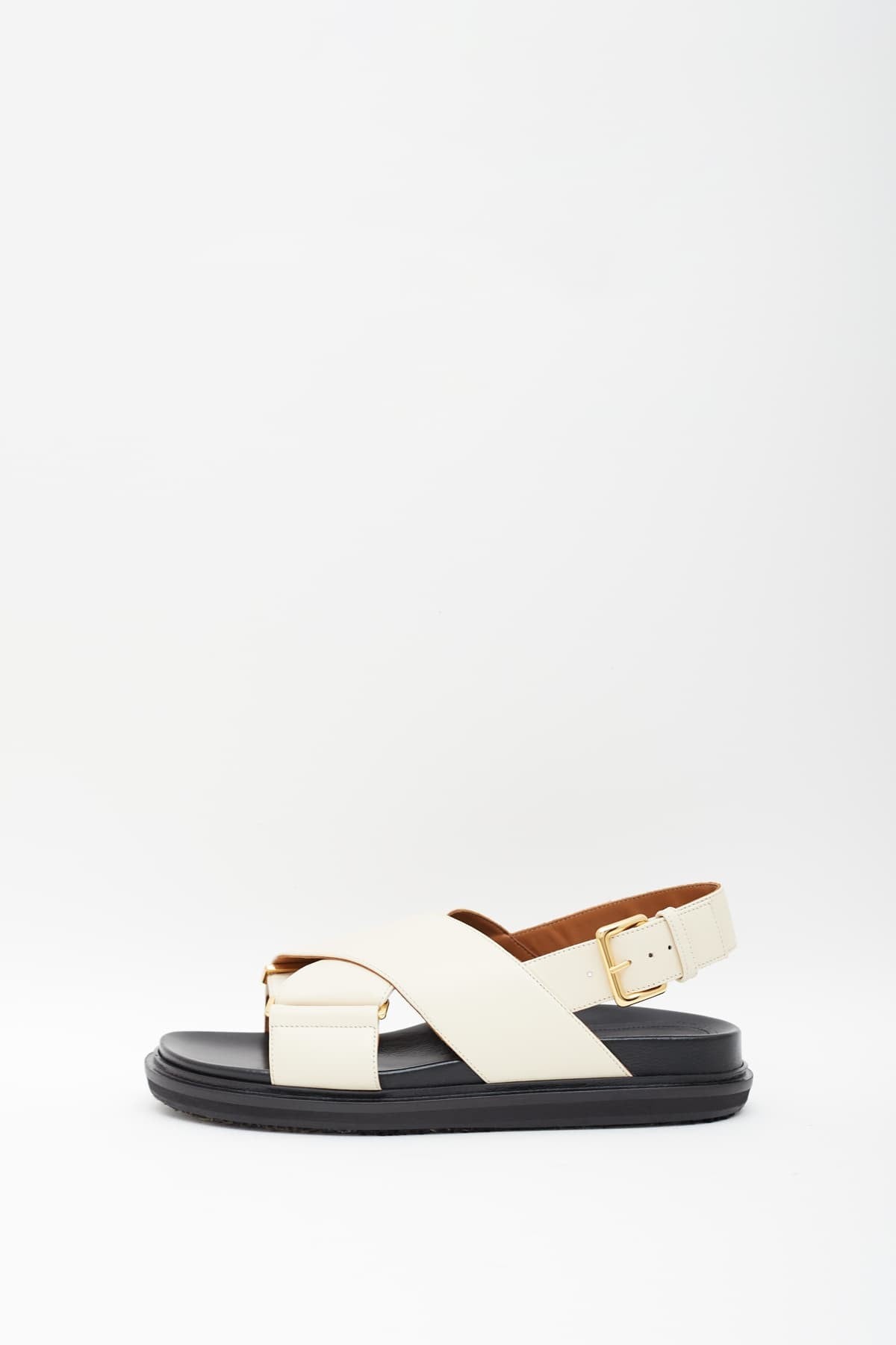 MARNI SILKWHITE LEATHER FUSSBETT SANDALS