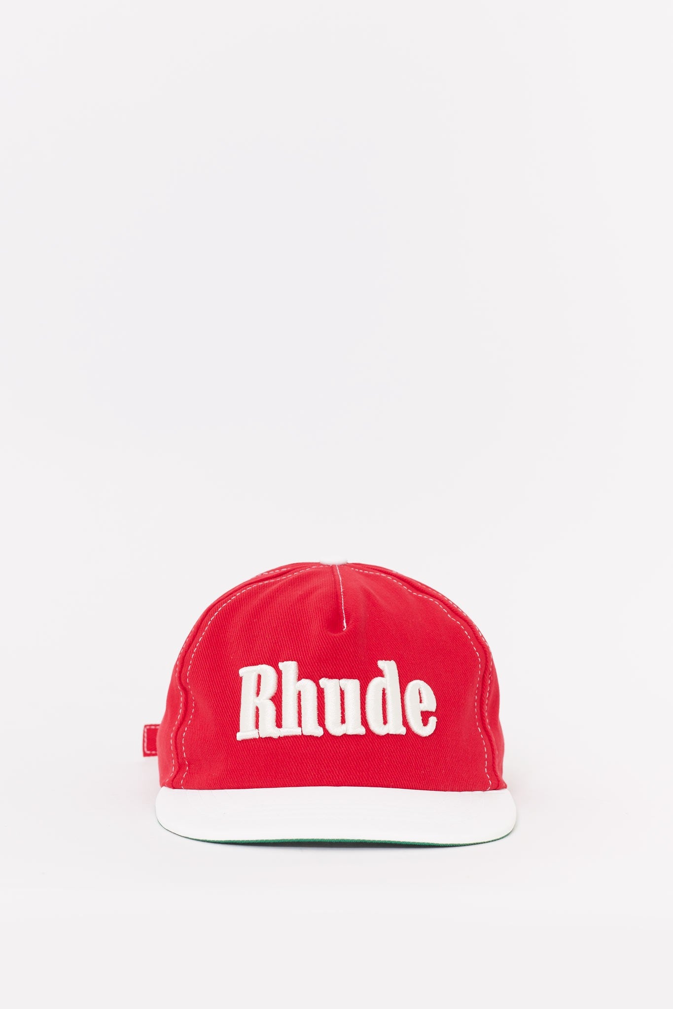 RHUDE RED WHITE CONTRAST LOGO HAT