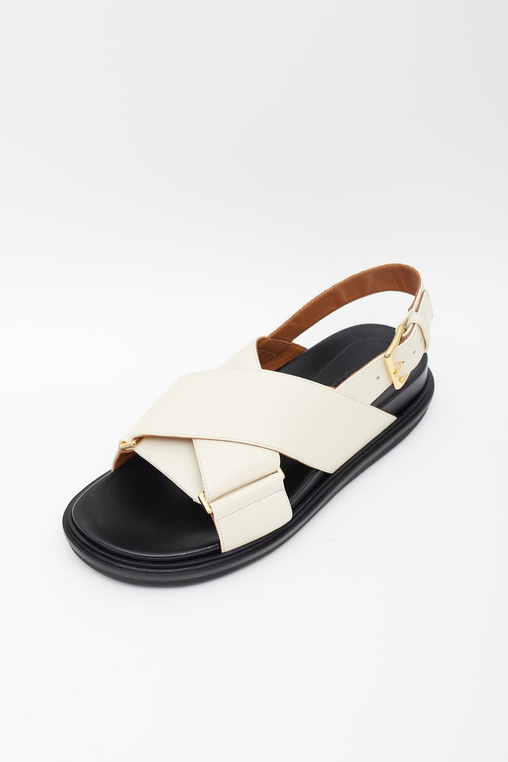 MARNI SILKWHITE LEATHER FUSSBETT SANDALS