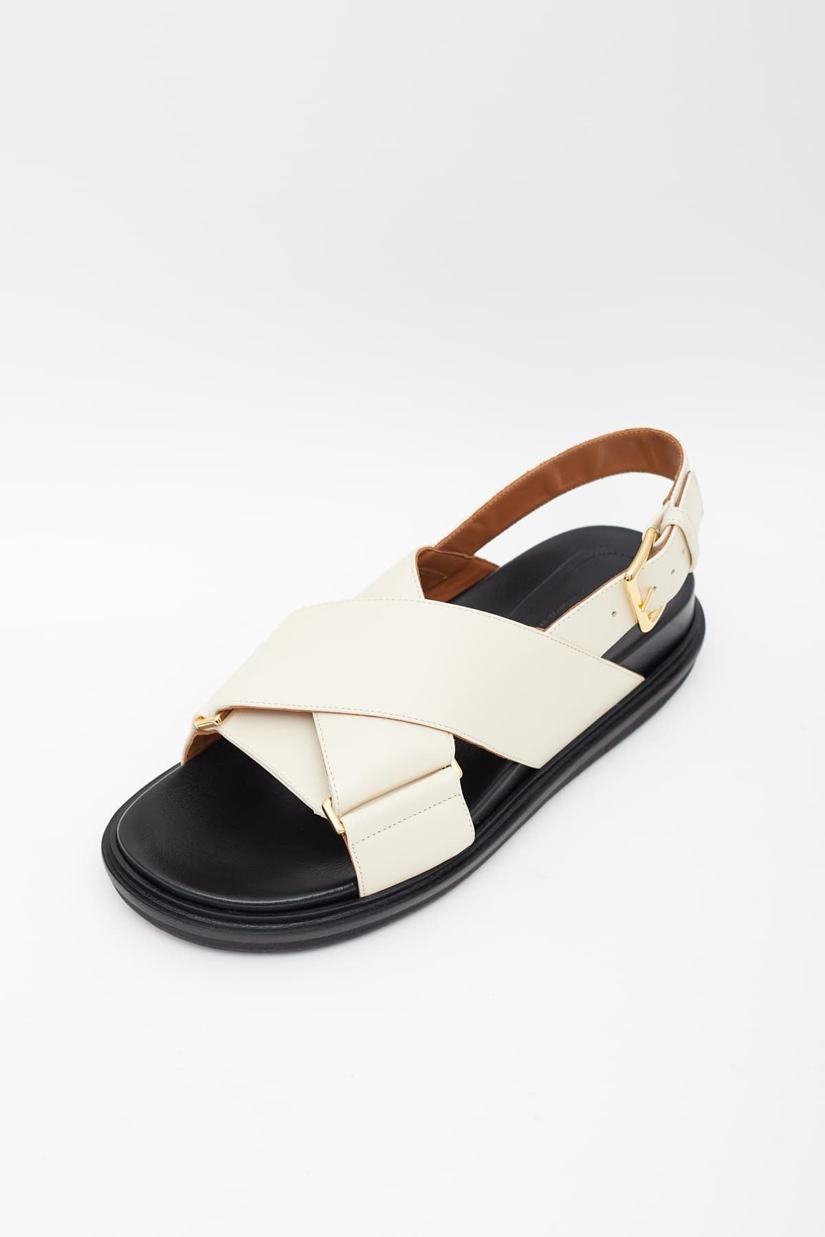 MARNI SILKWHITE LEATHER FUSSBETT SANDALS