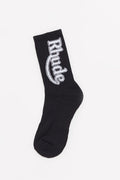 RHUDE BLACK VERTICAL RACE TRACK SOCKS