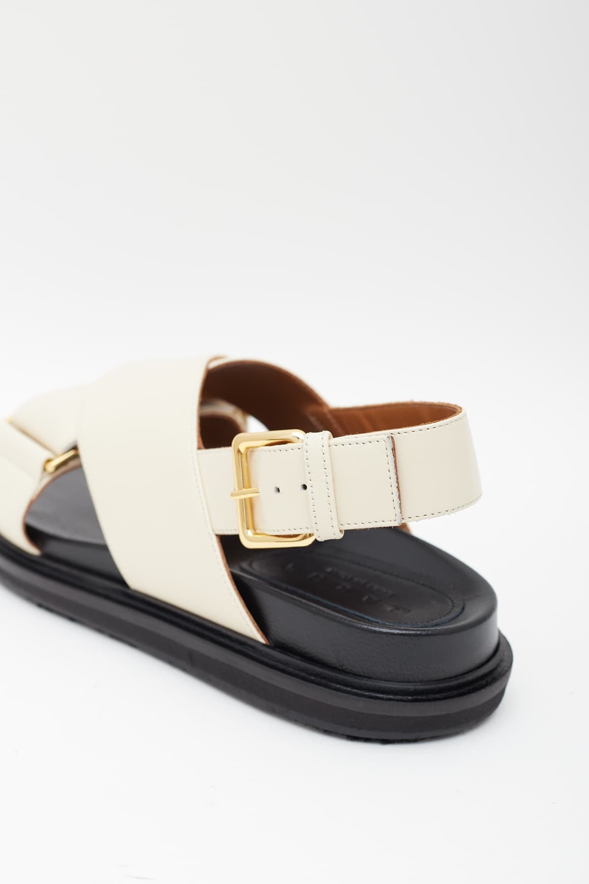 MARNI SILKWHITE LEATHER FUSSBETT SANDALS