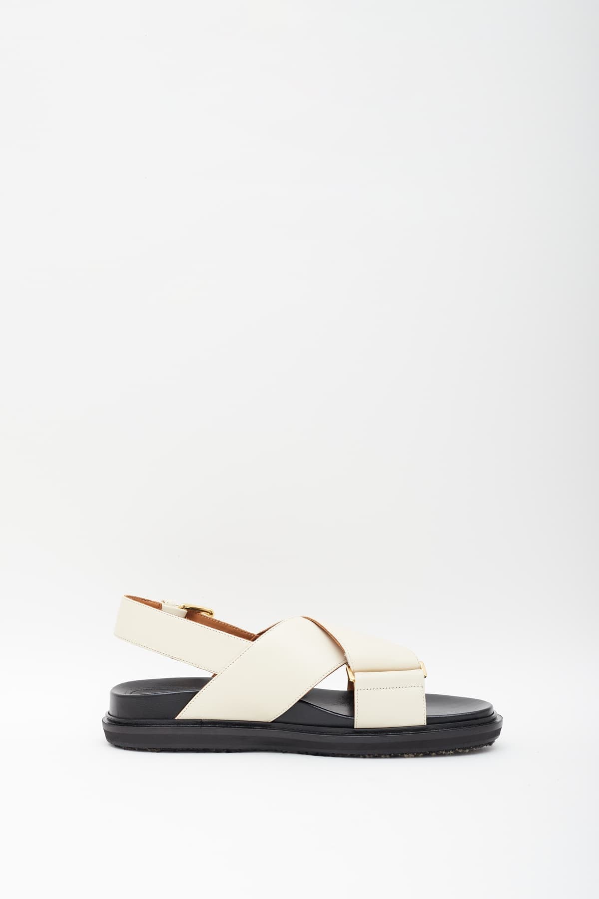 MARNI SILKWHITE LEATHER FUSSBETT SANDALS