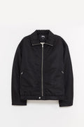 STUSSY BLACK PILE LINED ZIP JACKET