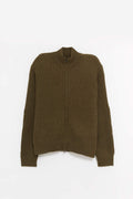 STUSSY GREEN MILITARY PATCH ZIP CREWNECK
