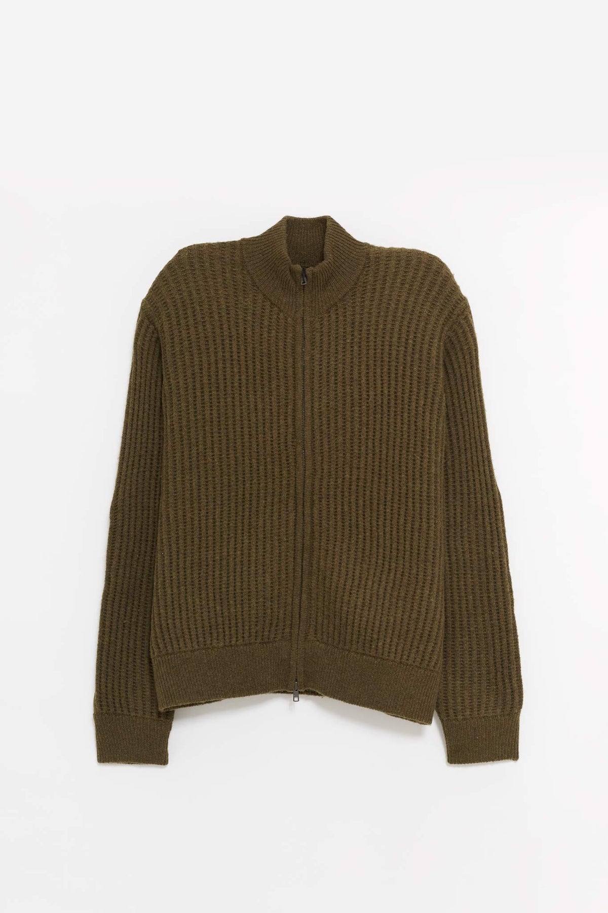 STUSSY GREEN MILITARY PATCH ZIP CREWNECK