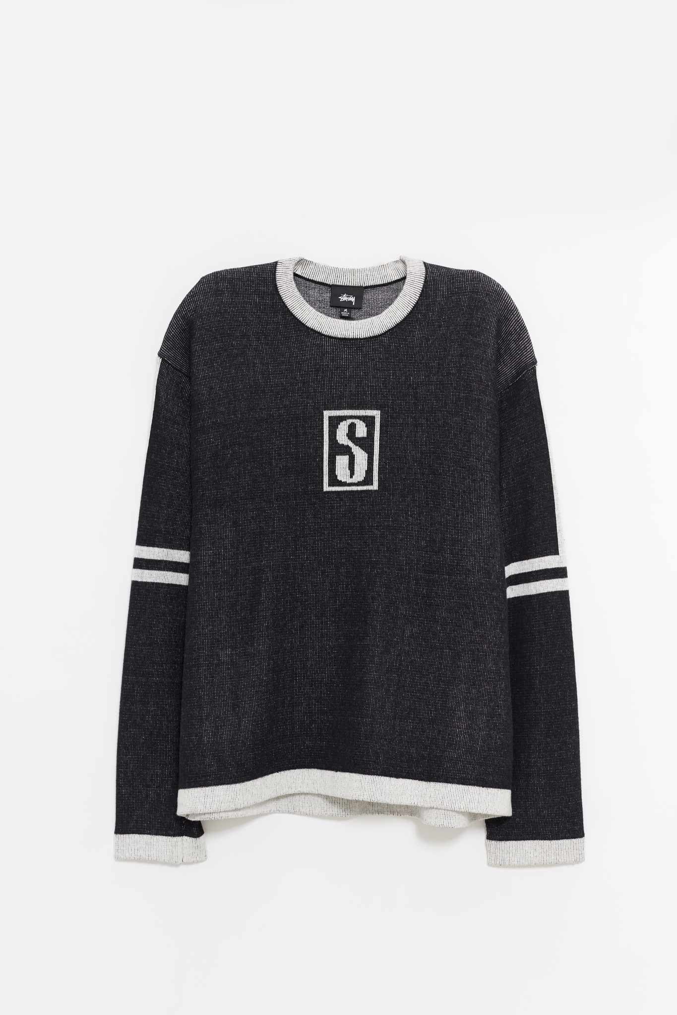 STUSSY BLACK ALPINE CREWNECK