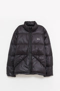 STUSSY JET BLACK MICRO RIPSTOP DOWN MOCK JACKET