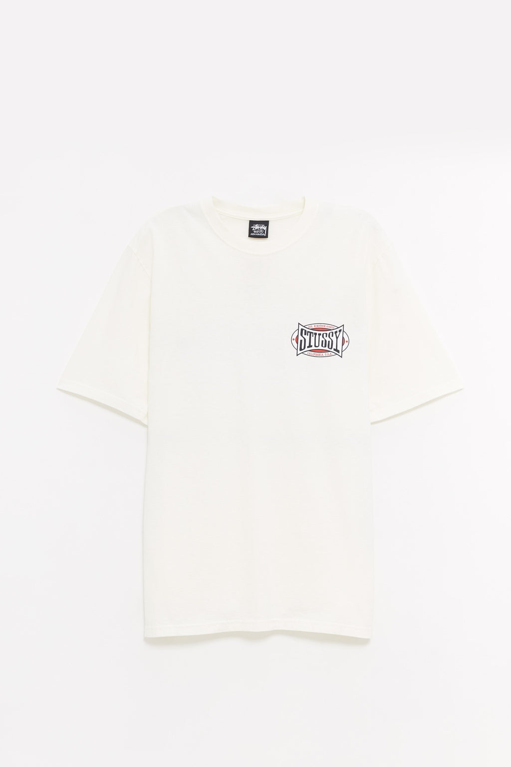 STUSSY NATURAL CHAMPION OVAL PIG DYED T SHIRT
