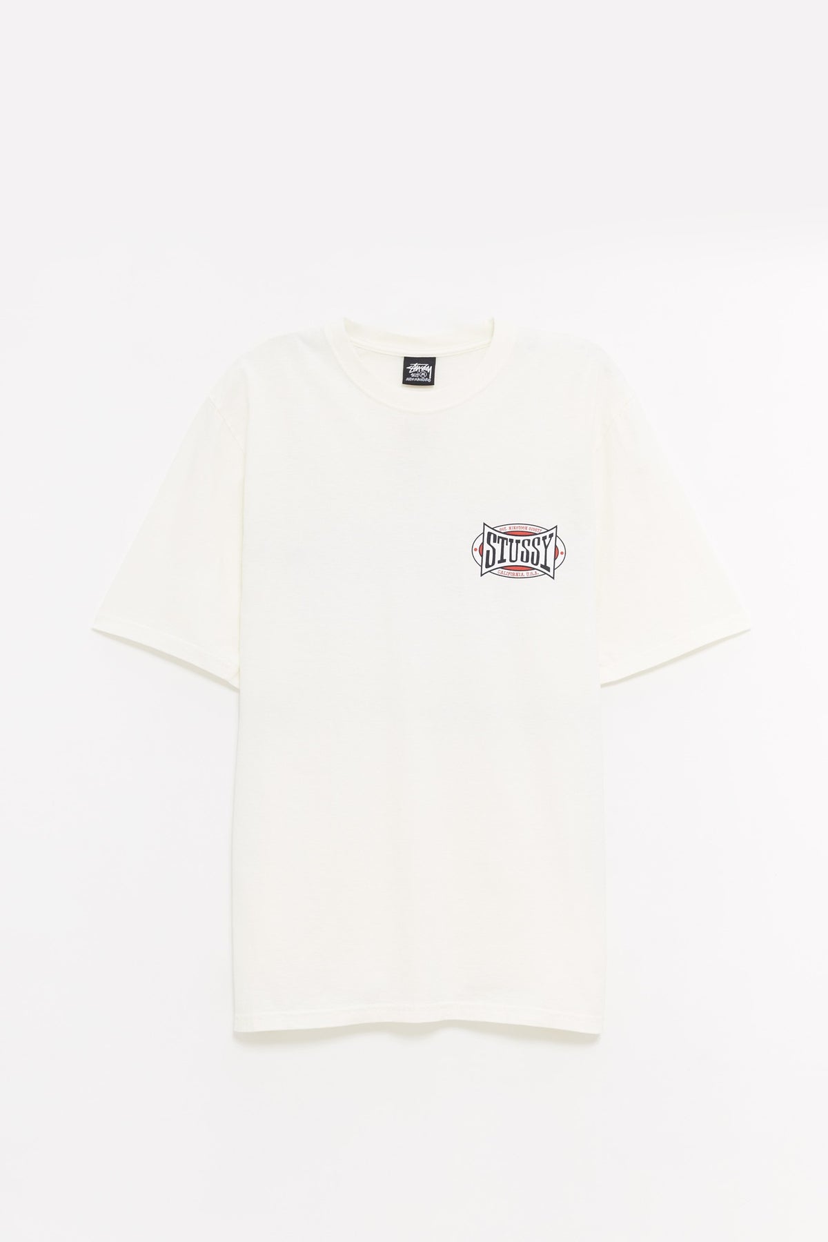 STUSSY NATURAL CHAMPION OVAL PIG DYED T SHIRT