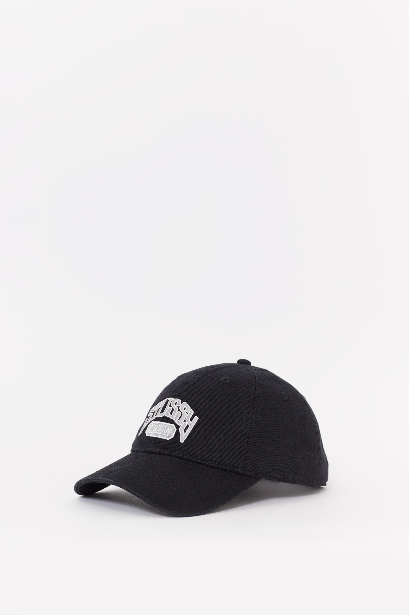 STUSSY BLACK LP CREW STRAPBACK CAP