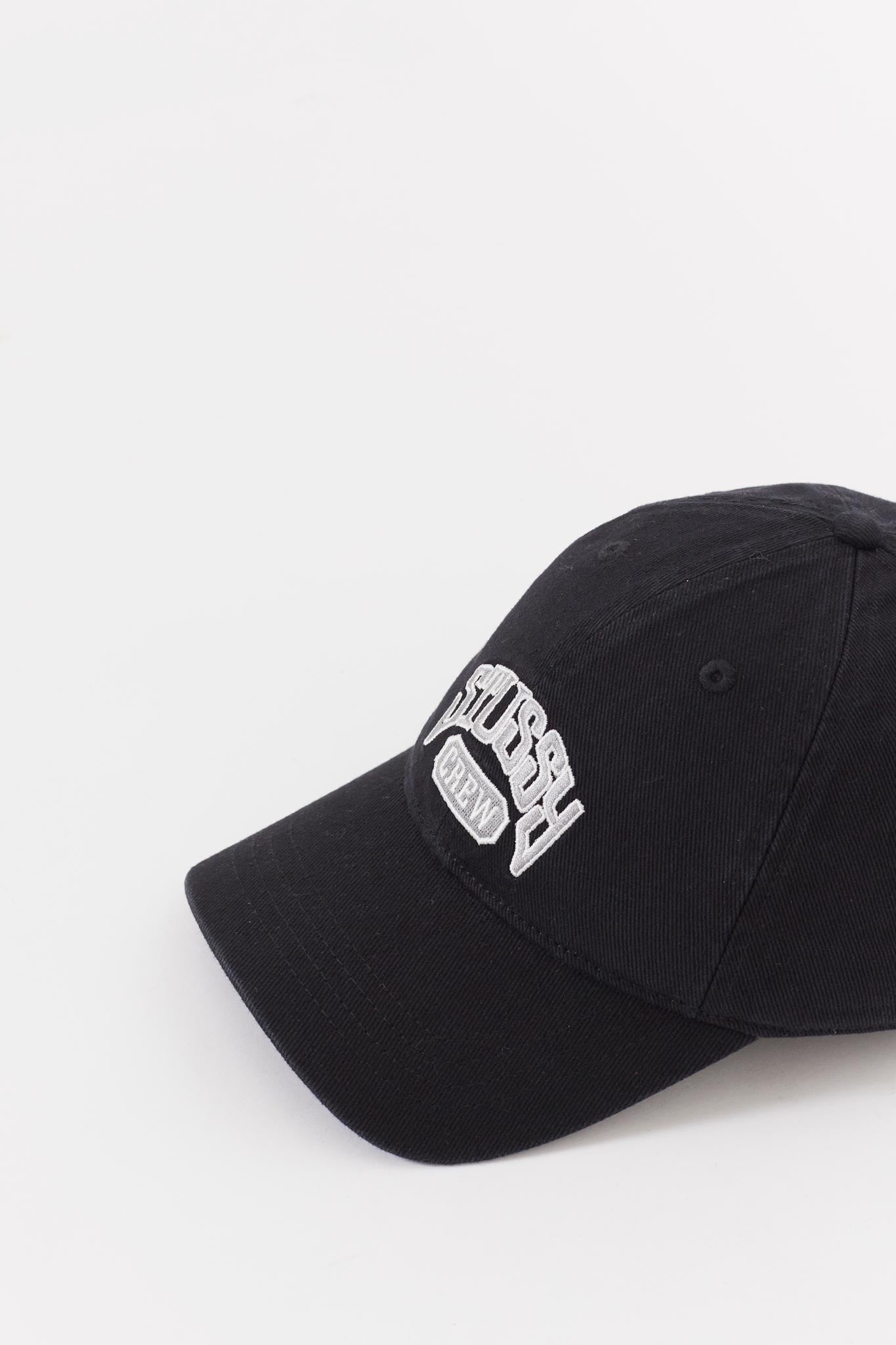 STUSSY BLACK LP CREW STRAPBACK CAP