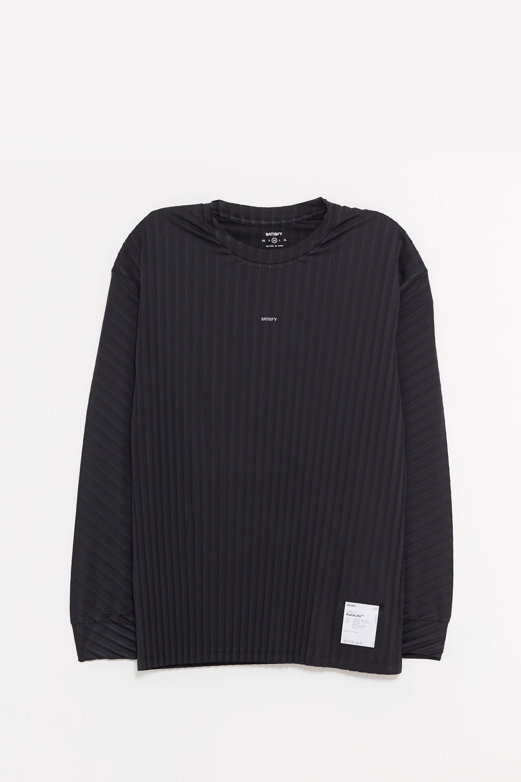 SATISFY BLACK AURALITE PLEATED LS T SHIRT