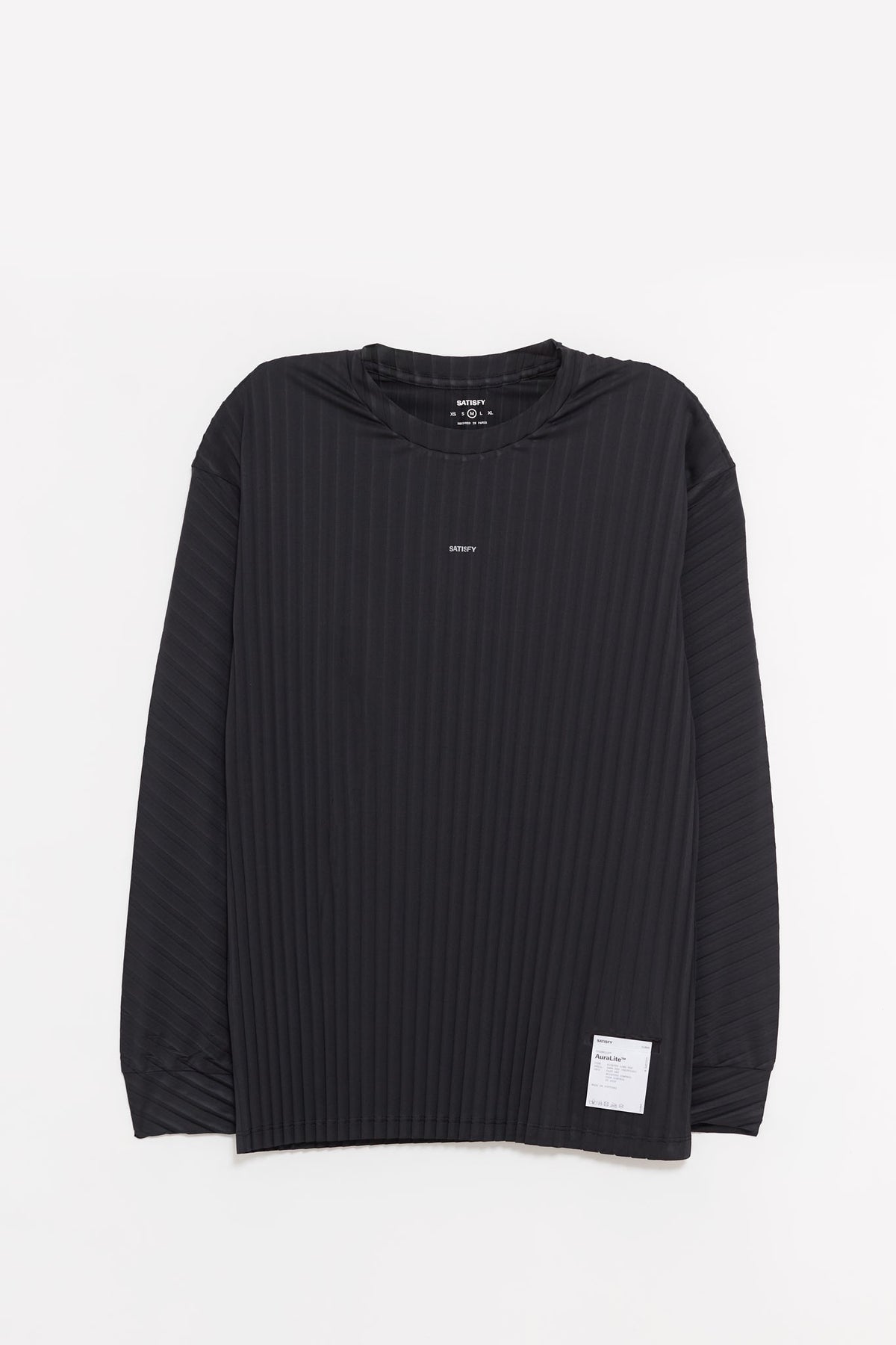 SATISFY BLACK AURALITE PLEATED LS T SHIRT
