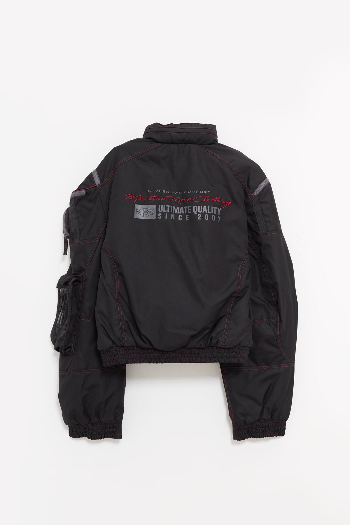 MARTINE ROSE BLACK BUMBAG JACKET