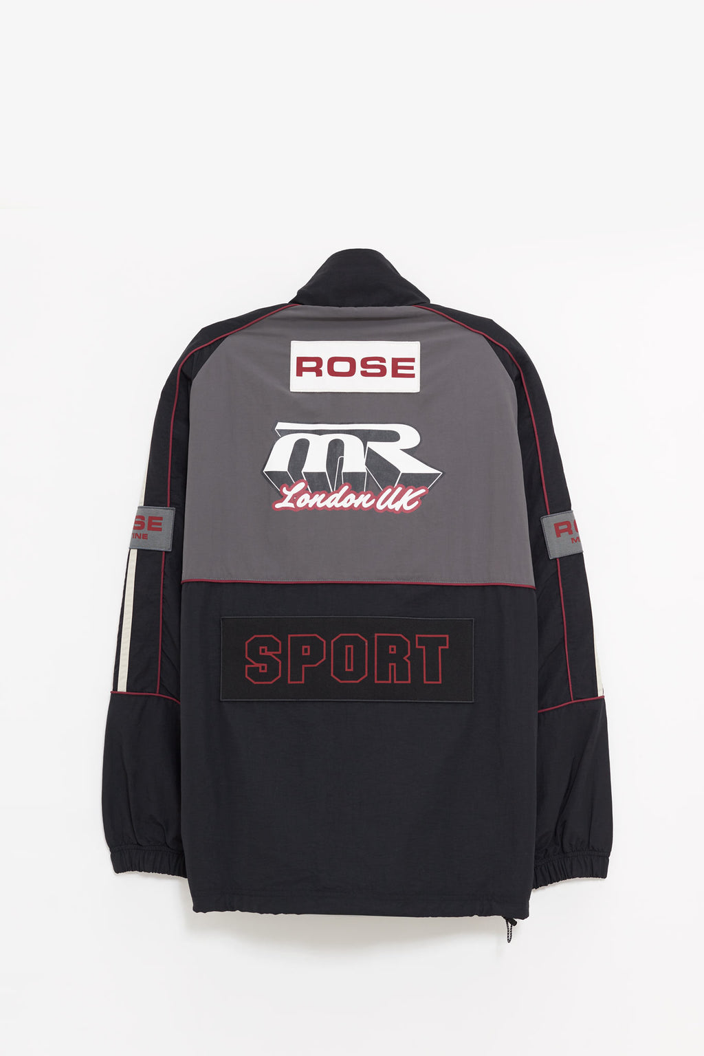 MARTINE ROSE BLACK GREY HOCKEY PULLOVER JACKET