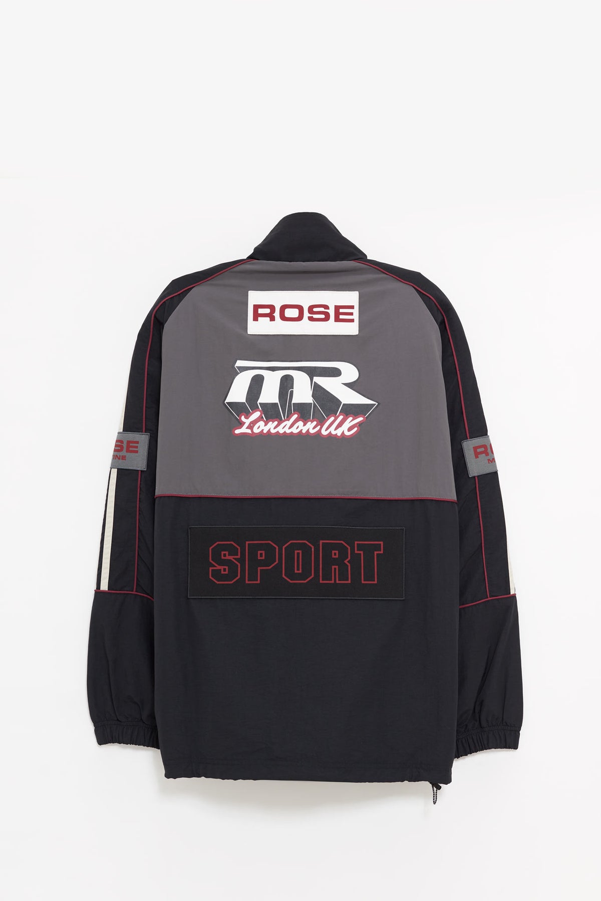 MARTINE ROSE BLACK GREY HOCKEY PULLOVER JACKET