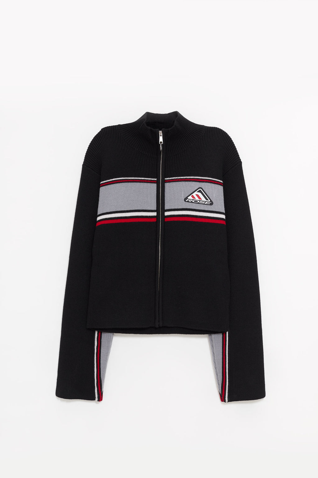MARTINE ROSE BLACK GREY SHRUNKEN TRACK JACKET