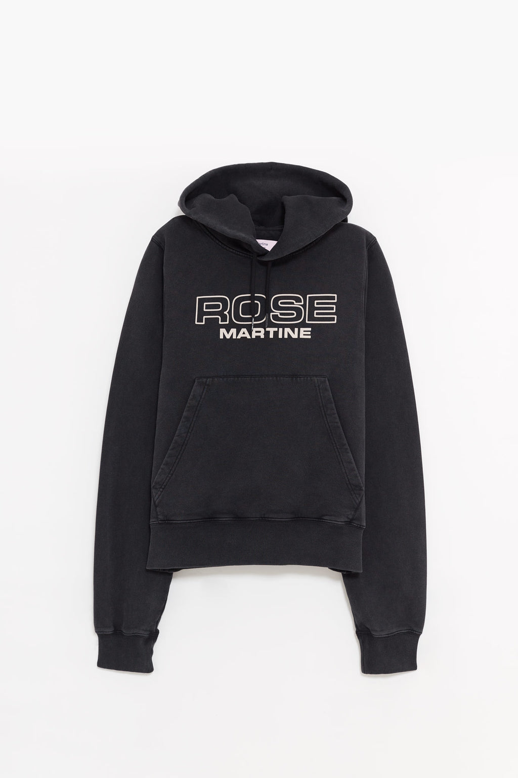 MARTINE ROSE BLACK SHRUNKEN HOODIE