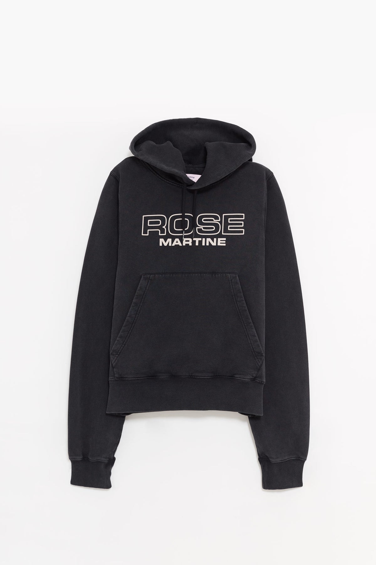 MARTINE ROSE BLACK SHRUNKEN HOODIE