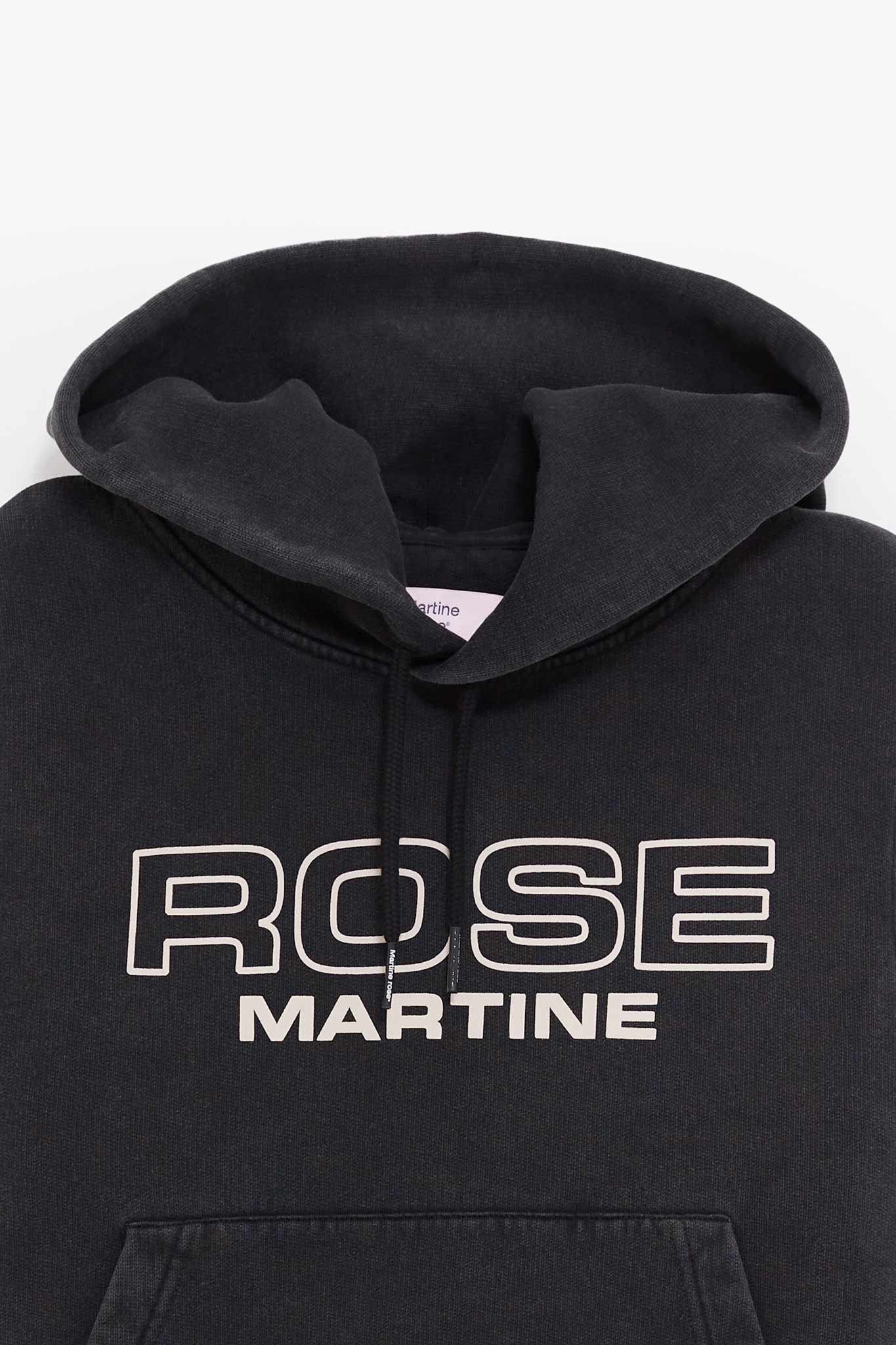 MARTINE ROSE BLACK SHRUNKEN HOODIE