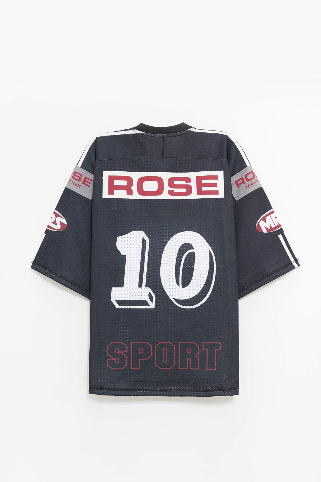 MARTINE ROSE BLACK GREY OVERSIZED HOCKEY T SHIRT
