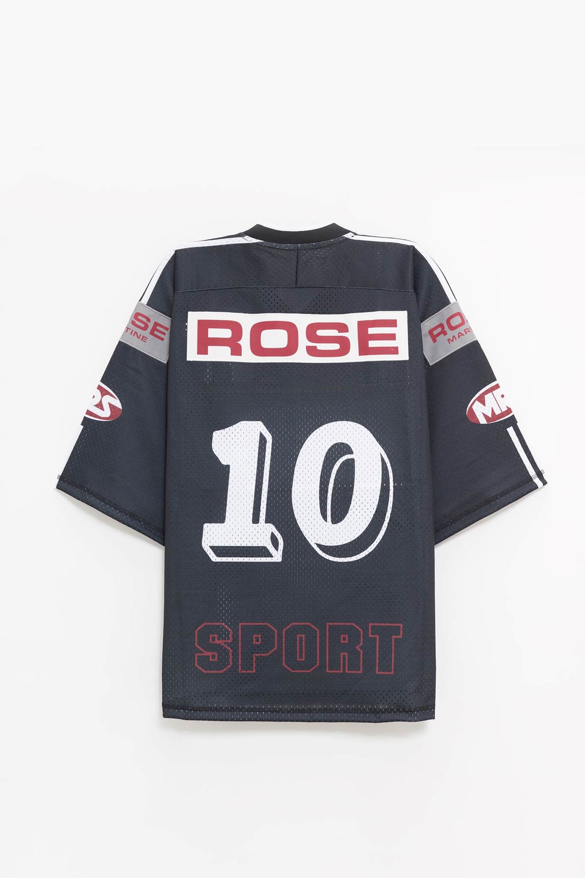 MARTINE ROSE BLACK GREY OVERSIZED HOCKEY T SHIRT