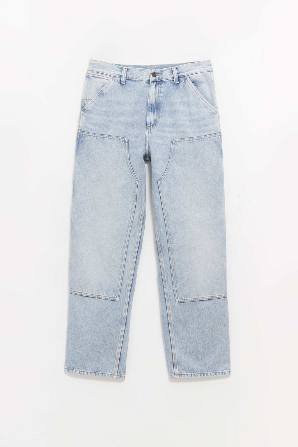 CARHARTT WIP BLUE WORN BLEACHED DOUBLE KNEE PANT