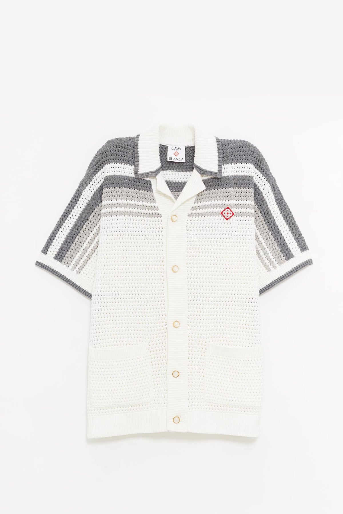 CASABLANCA WHITE GREY CROCHET SHIRT