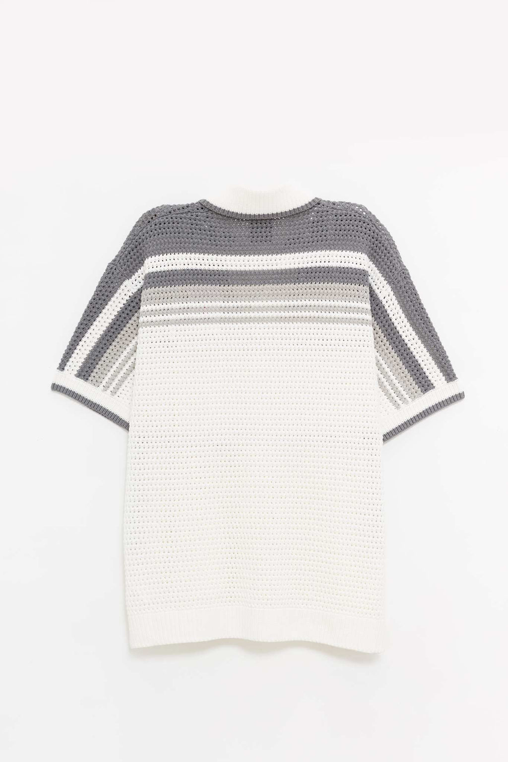 CASABLANCA WHITE GREY CROCHET SHIRT
