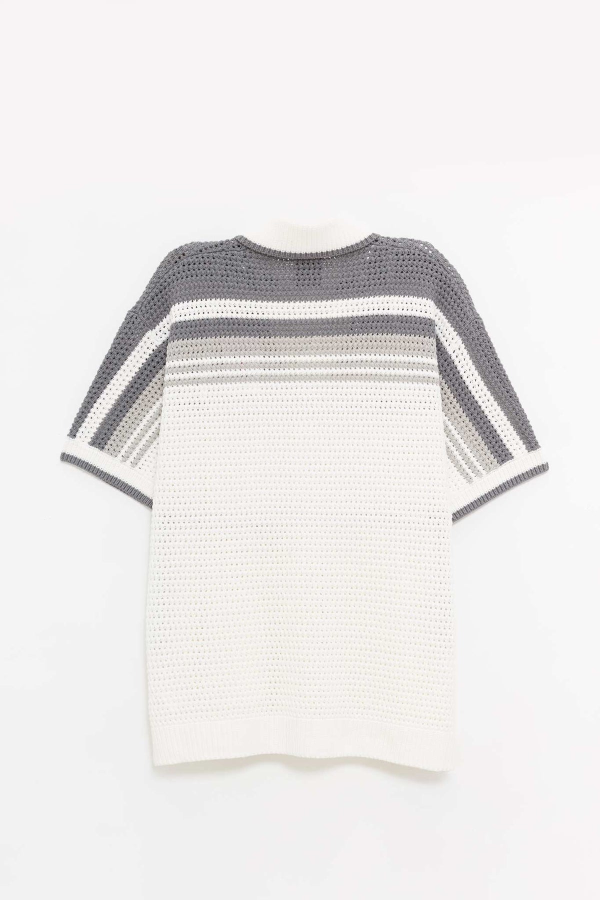 CASABLANCA WHITE GREY CROCHET SHIRT