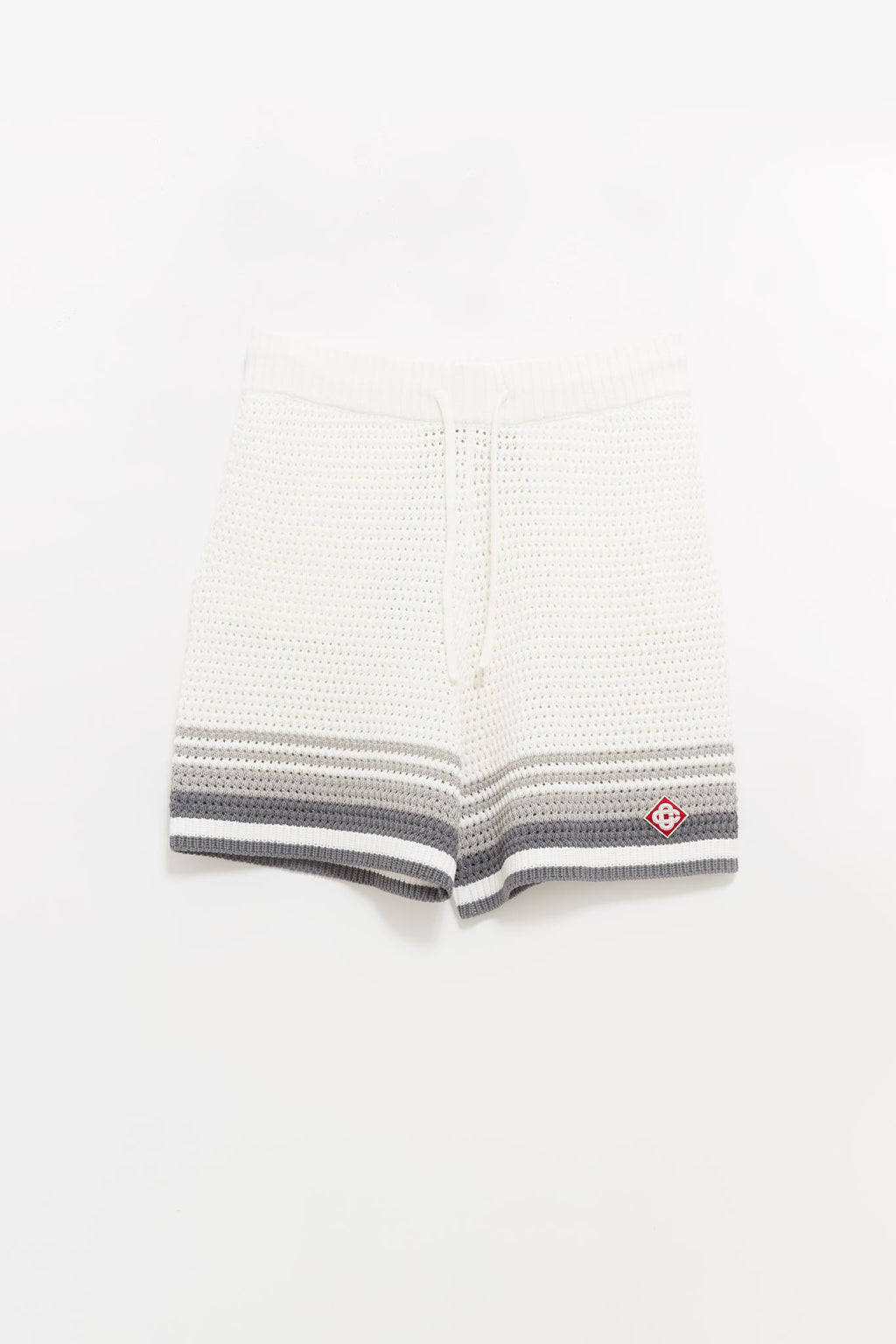 CASABLANCA WHITE GREY CROCHET SHORTS