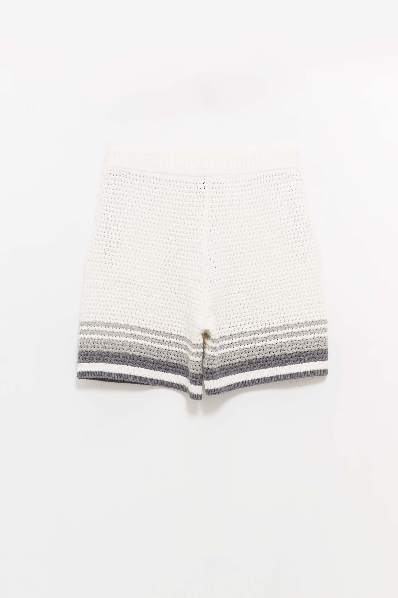 CASABLANCA WHITE GREY CROCHET SHORTS