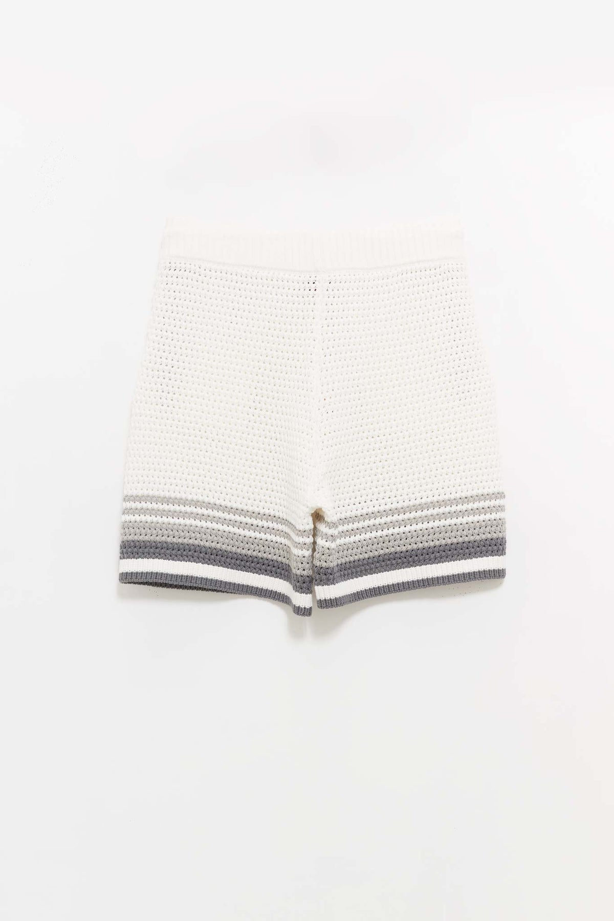 CASABLANCA WHITE GREY CROCHET SHORTS