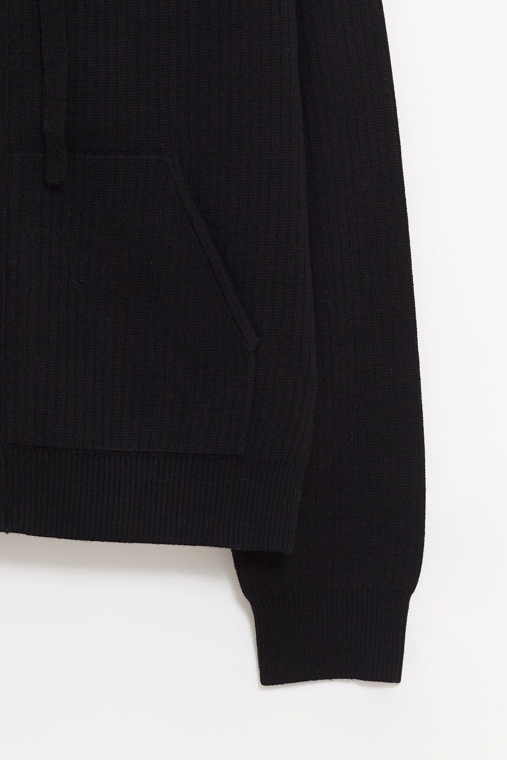 CASABLANCA BLACK RIB MERINO HOODIE